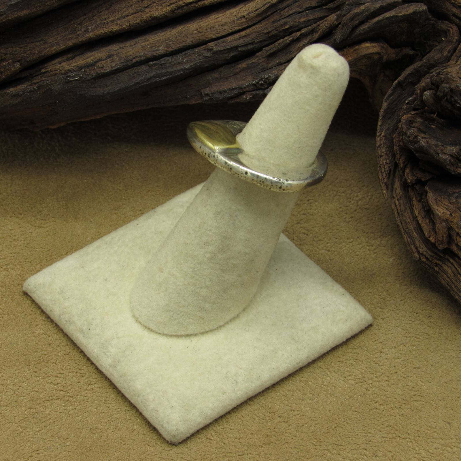 Sterling Silver and Brass Stackable Ring Size 5 - image 3