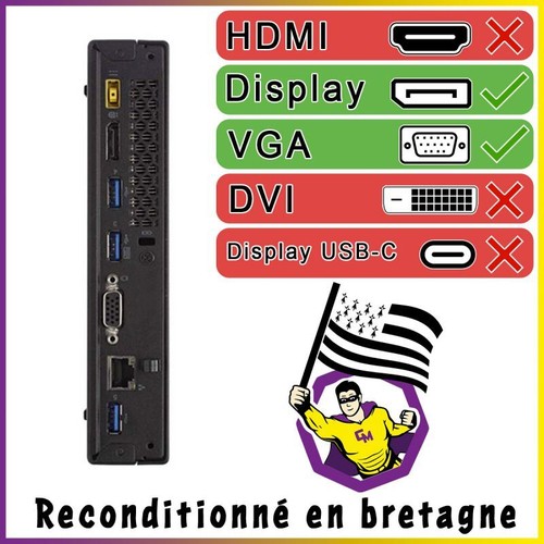 PC Lenovo M93p Tiny Intel I7-4770T RAM 16Go SSD 480Go W11 Wifi - Photo 6/6
