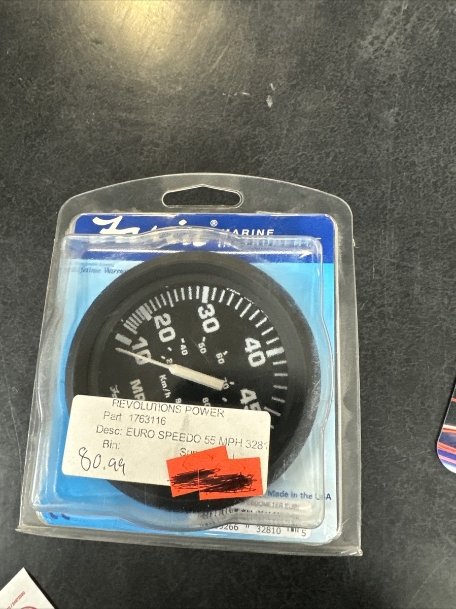 55 Mph Faria Euro Black Speedometer Only - Outboard Motors | eBay