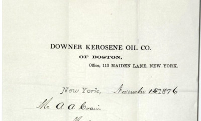 1876 Downer Kerosene Oil Co of Boston Statement  NEW YORK CITY  BS190