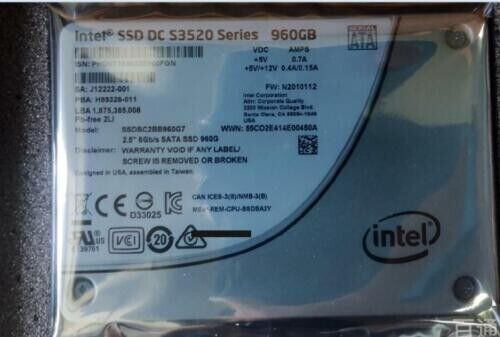 Intel 960GB S3520 SSD DC Series Internal 2.5" SSDSC2BB960G7 Internal ssd - Picture 1 of 1