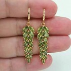 Delicate 2.50Ct Marquise Cut Peridot Drop & Dangle Earrings 14K Yellow Gold Over