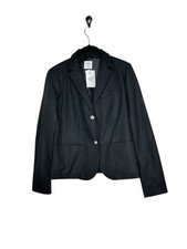 NWT Gap Womens The Academy Blazer 4 Preppy Pockets 2 Button Office Career Black