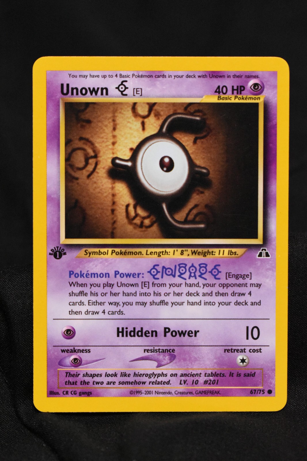 Unown [E] 1st Edition 67/75 NM Neo Discovery Regular Common Pokémon TCG Card