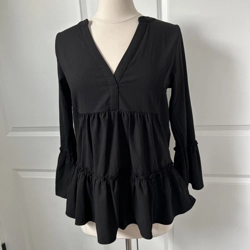 Camicetta Kenzo Pomander Place TUCKERNUCK taglia S nera in crepe a strati