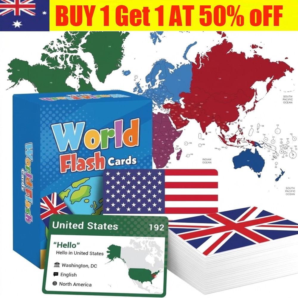 245PCS Countries of the World Flags Flash Cards Country Continent Capitals Po...