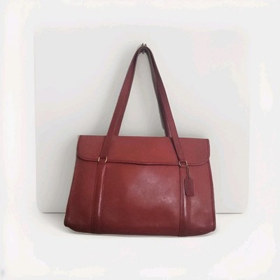VTG Coach Large Leather Red Envelope Portfolio Brief Bag Made NY