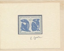 France 1961 N°1320 1ere série tableaux Nus bleus de Matisse signé graveur Gandon