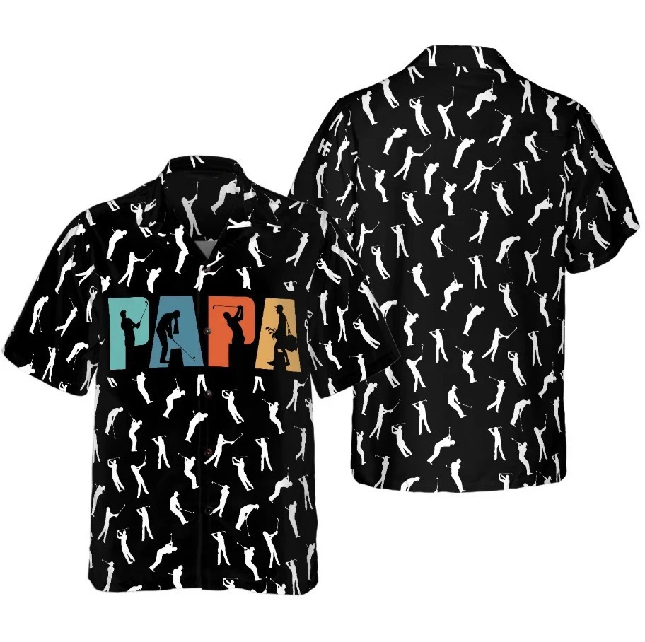 Golf Retro Golfing Papa Hawaiian Shirt