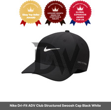 Nike Dri-Fit ADV Club Structured Swoosh Cap Black White / Express / Genuine