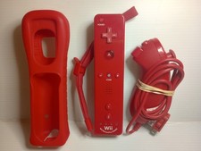 Nintendo Wii RVL-036 Motion Plus Red Remote Controller with OEM Nunchuck
