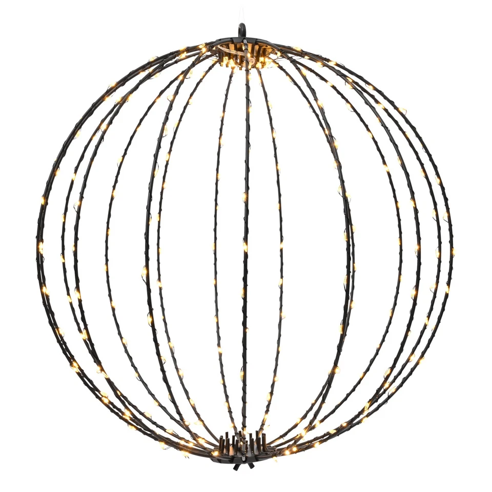 LED Drahtkugel Leuchtkugel faltbar 58cm 480LED Kugelleuchte 8Modi Timer Außen - Bild 2 von 4