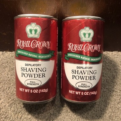X2 Royal Crown Depilatory Shaving Powder FULL Strength Lemon Lime Unbleached 5oz