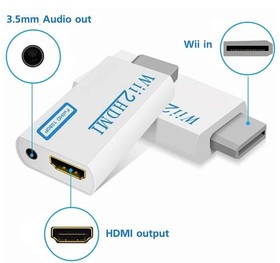 Portable Wii to HDMI Wii2 HDMI Full HD Converter Audio Output Adapter TV