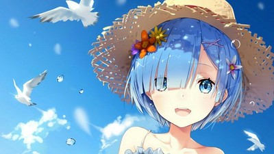 Straw Hat Sky Smiling Re Zero Kara Hajimeru Isekai Anime Playmat Desk Mat