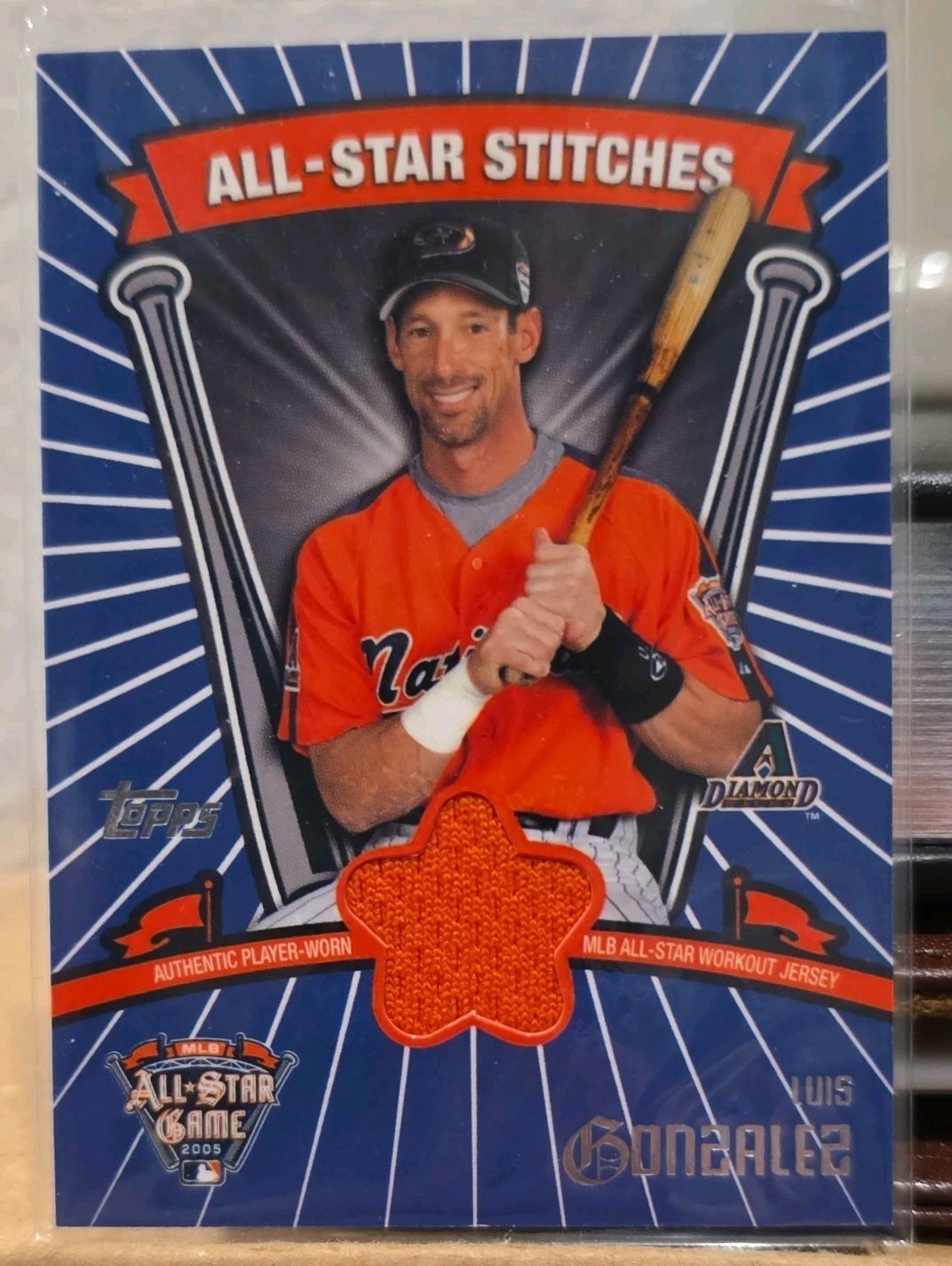 2005 Topps Updates & Highlights - All-Star Stitches Luis Gonzalez #ASR-LG (MEM)