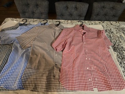 4 X Authentic Tom Ford Button Up Plaid Shirt Mens 39 1/2 