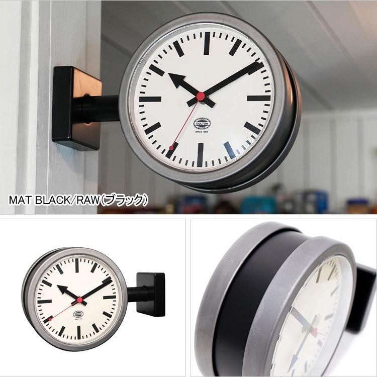 Dulton Double Face Clock 170D2 YR-0643 MATBRICK MATBLACK IVORY Wall Clock