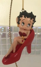 Betty Boop in High Heel Shoe Red Dress • Christmas Ornament • Free Shipping