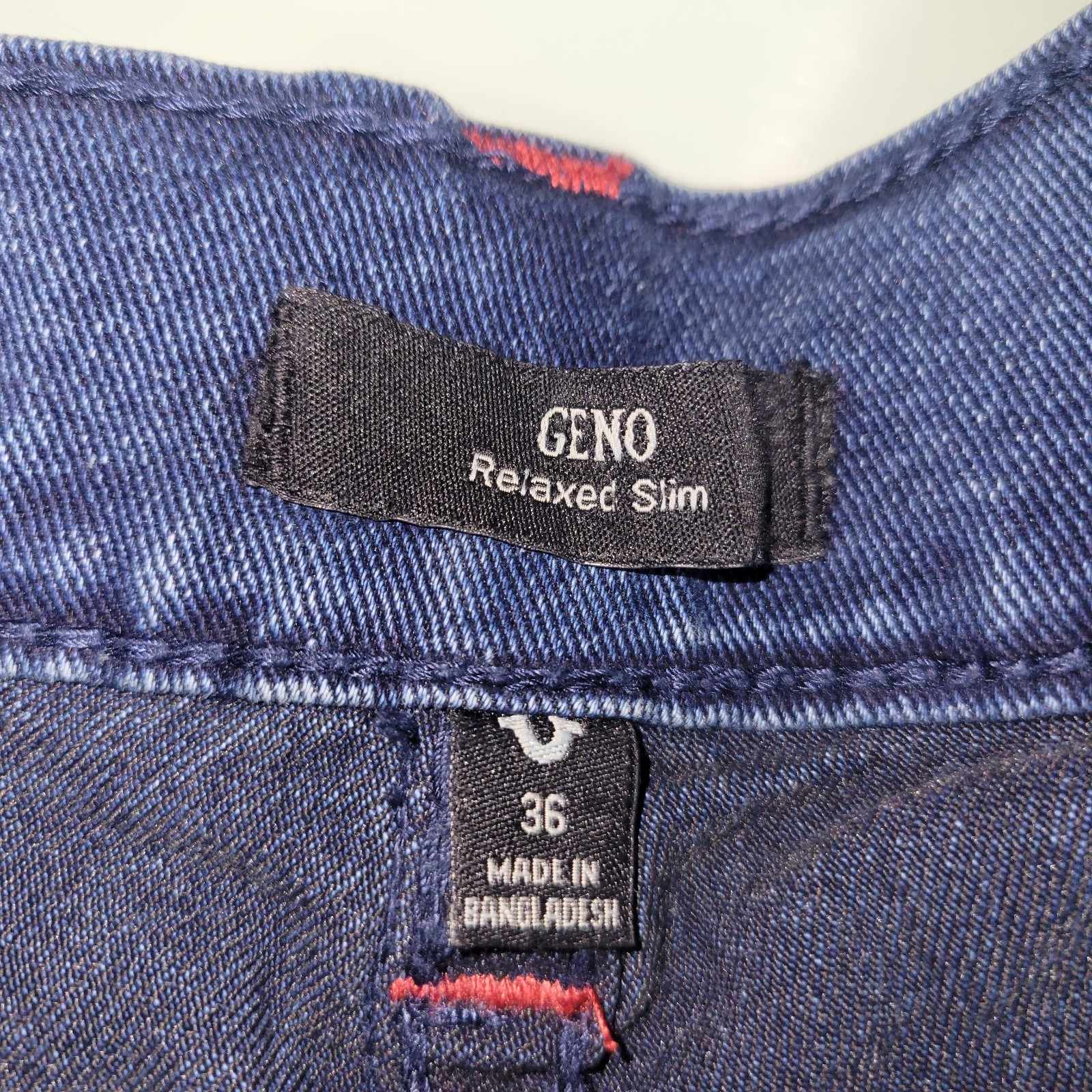 True Religion Geno Relaxed Slim Jeans Big T Flap Red Stitch Mens 36 x 30" NWT thumbnail 11