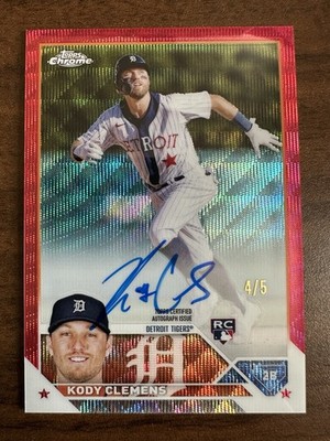 2023 Topps Chrome - Rookie Auto Kody Clemens #RA-KC Red Raywave 4/5 (RC)