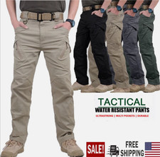 Men Tactical Cargo Pants Soldier Straight-fit Work Combat Trousers Outdoor US