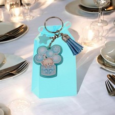 bomboniera nascita Bimbo Orsetto Palloncini Portachiavi Battesimo Segnaposto 