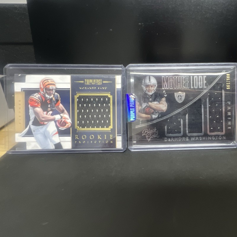 Panini NFL Memorabilia Lot Mohamed Sanu #27 + DeAndre Washington ML20 (2)
