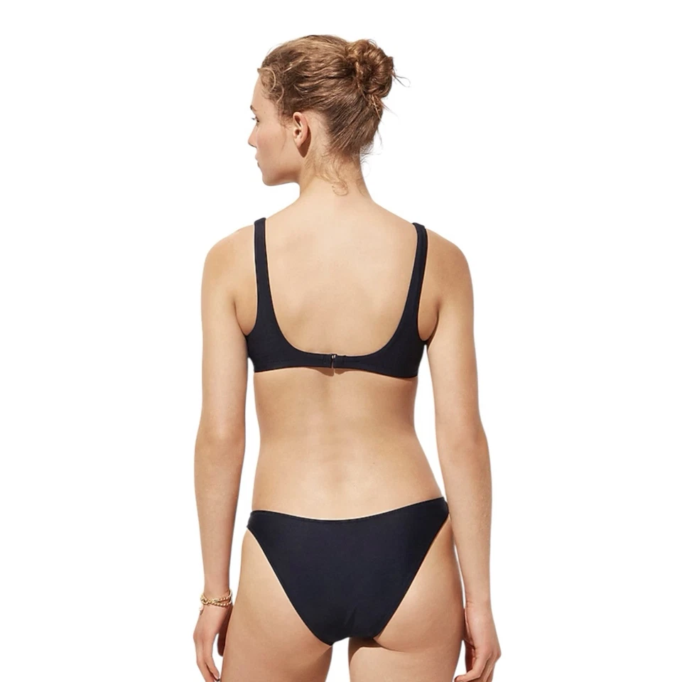 J Crew Navy Blue Square Neck Bikini Top Womens Size M - Image 3 of 4