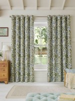 William Morris At Home Honeysuckle Blackout Lined Eyelet Curtains  - Powder Blue