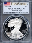2018-W $1 Silver American Eagle PF70DCAM PCGS # 34762160 + Bonus