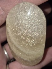 Rare 3 Flash Rainbow Moonstone Crystal Palmstone Glittery & Blue Chatoyantcy