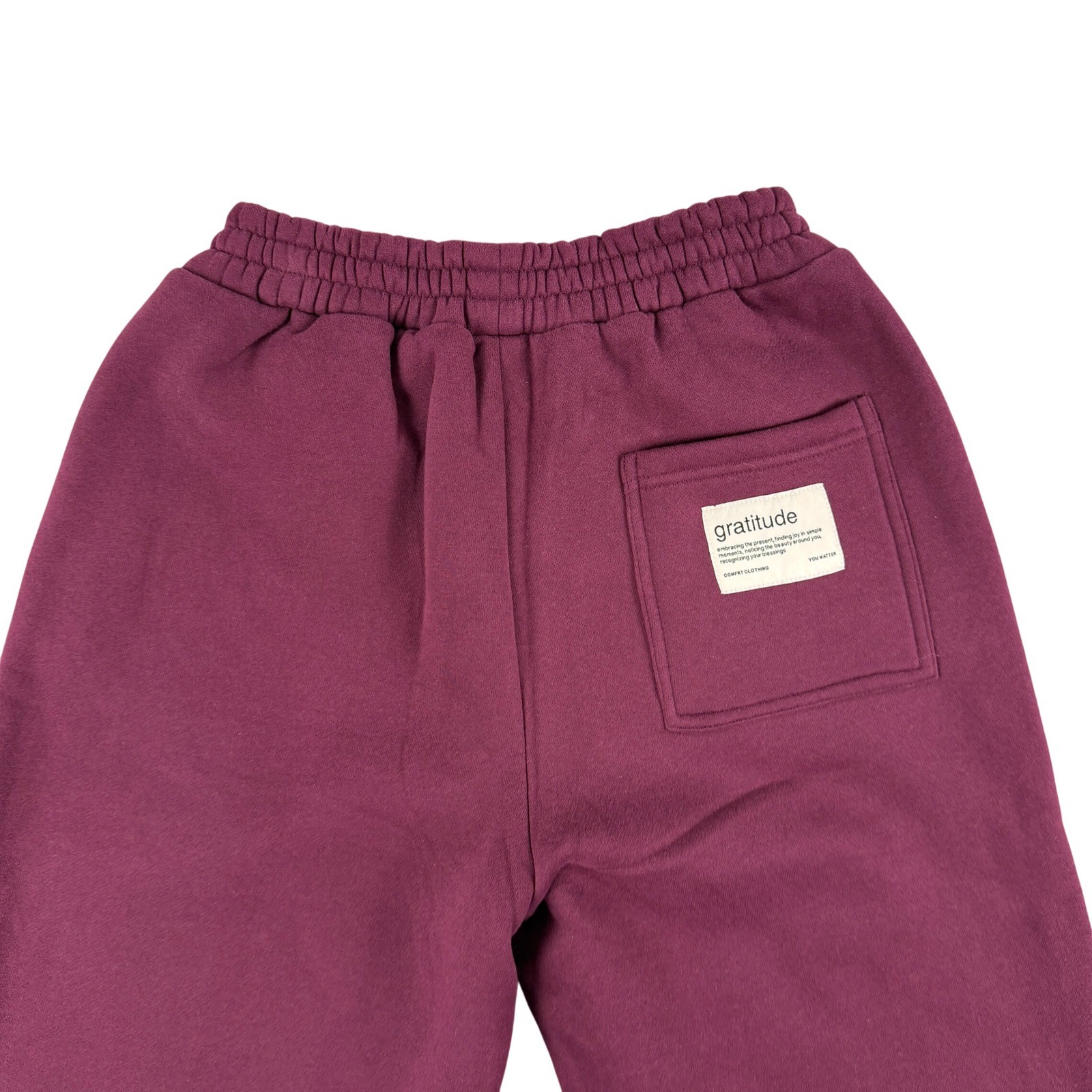 Comfrt Sweatpants Mens XL Maroon Fleece Lined Gratitude Take Care of Your Mind