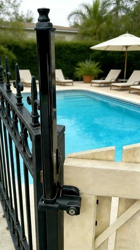 22-Inch Heavy-Duty Vertical Self-Locking Magnetic Pool Gate Latch, Black Finish