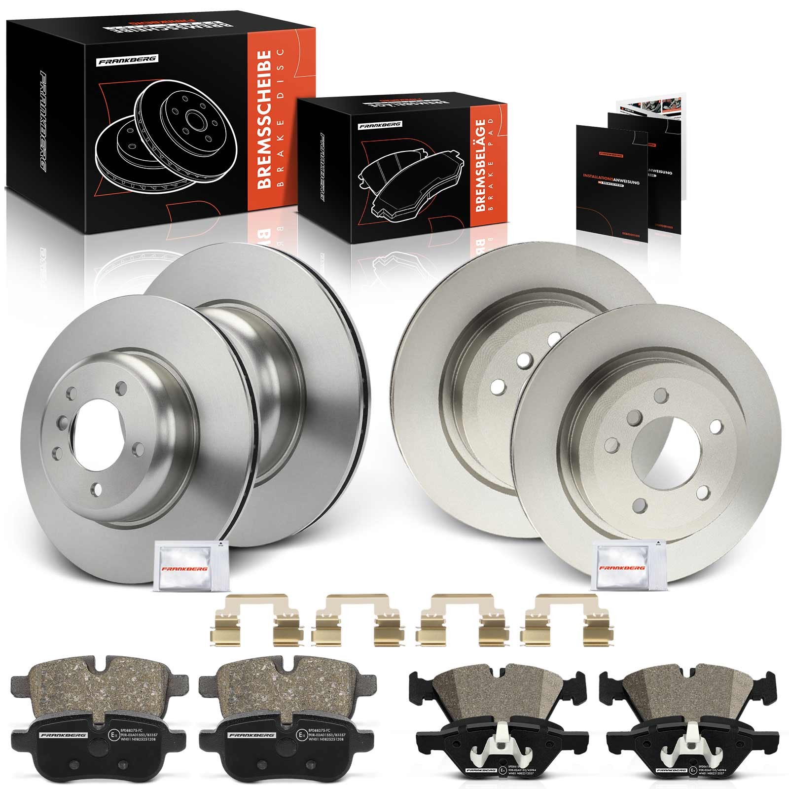 FRANKBERG Brake Discs & Brake Pads for BMW Z4 E89 2009-2016 Front and Rear