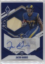 2021 Panini Phoenix RPS Rookie Jersey Prime Blue 15/50 Jacob Harris Auto 0nr3