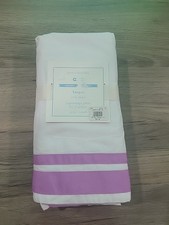 Pottery Barn Baby Organic Harper Crib Skirt. Purple White. 100 Cotton 28"x 52"