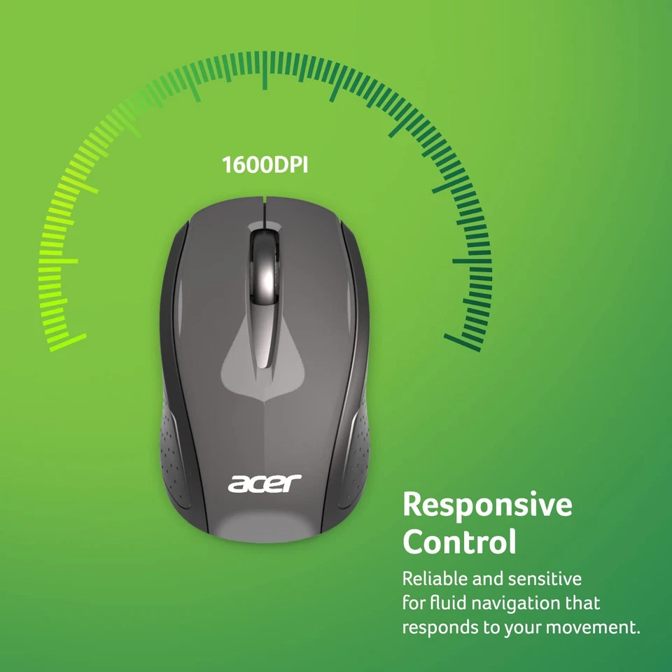 RF Wireless Mouse (Gray/Black), Works with Chromebook, with USB Plug and Play... - Image 4 of 4