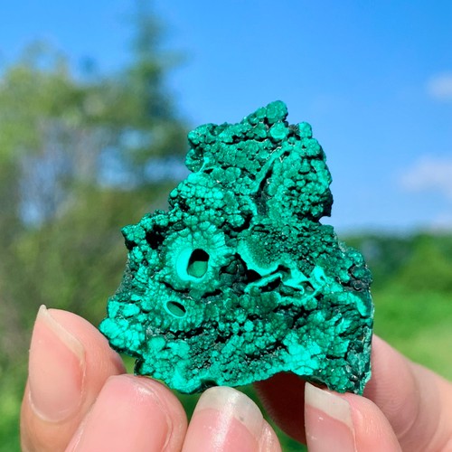 12G Natural glossy Malachite transparent cluster rough mineral sample - Picture 19 of 24