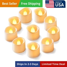12-Pack Flameless LED Tea Lights Candles Battery Operated, 200+Hour Fake Elec...