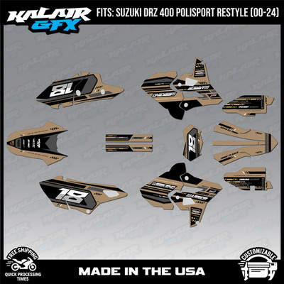 Graphics Kit for Suzuki DRZ400 Polisport Restyle  (2000-2024) Warrior - TAN