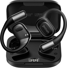 Open Ear Headphones, Bluetooth 5.4 Wireless Earbuds with LED Display, Snug Fit E