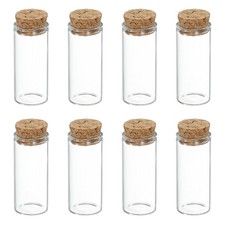 8Pcs Mini Glass Bottles with Cork Stoppers 10ml Small Clear Glass Jars