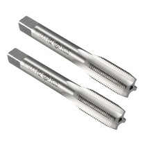 2pcs Metric Machine Tap M12x1mm H2 HSS Uncoated 4 Straight Flutes Thread Tapping