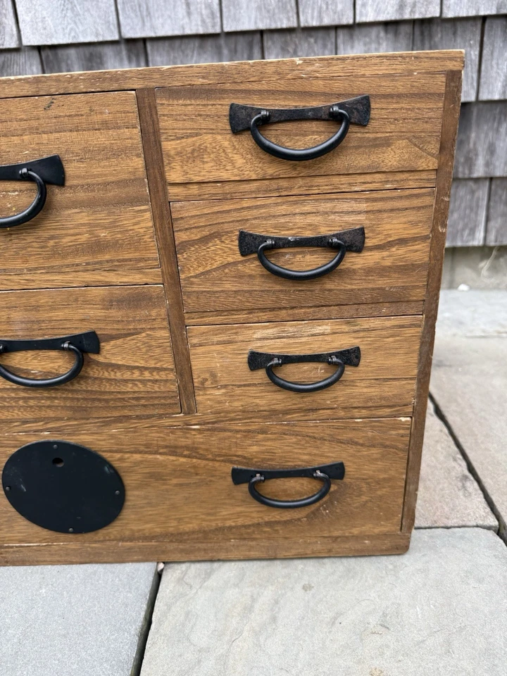 Antigüedades Japonesas KIRI TANSU Pecho Pequeño TEMOTO-DANSU SHOWA Retro Vintage Marrón Foto 4 de 4