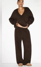 Skims Boyfriend Fleece Baggy Sweatpant Espresso Size XSmall NWT