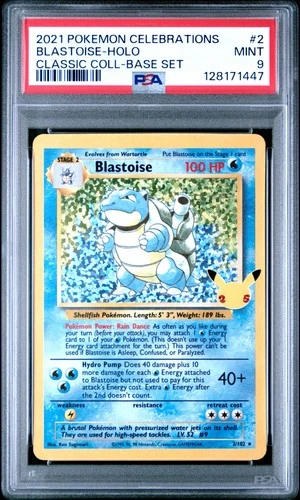 2021 POKEMON CELEBRATIONS CLASSIC COLLECTION #2 BLASTOISE-HOLO PSA 9