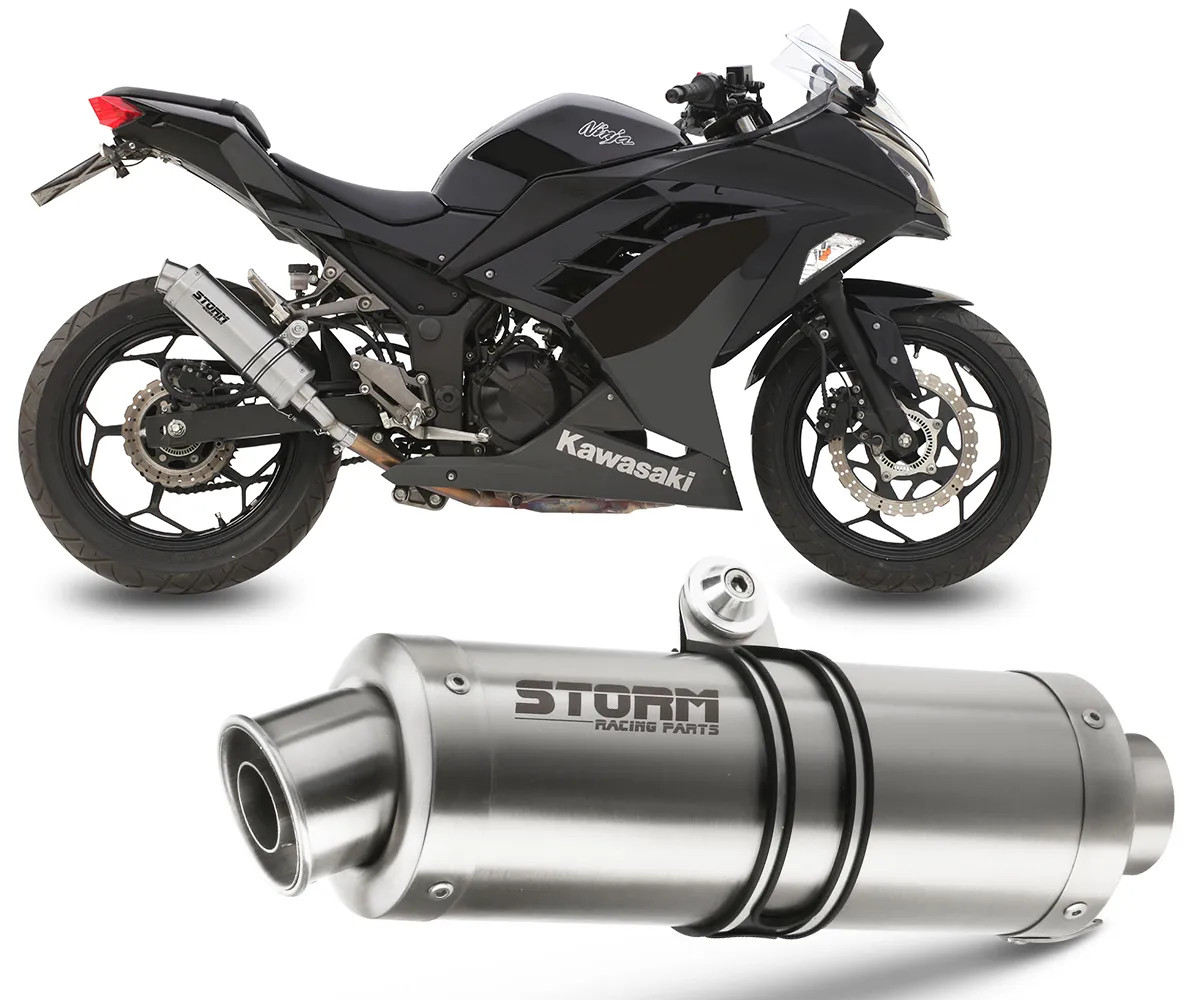 Exhaust Storm by Mivv Muffler Gp Steel for Kawasaki Ninja 300 2013 > 2016