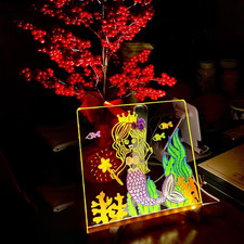 7.9 7.9 LED Light Acrylic Drawing Board with Stand, Acrylic Dry Erase Board, Per