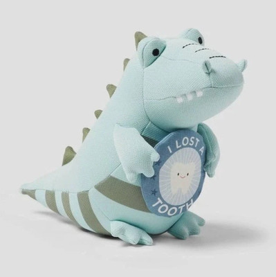 Pillowfort 12'' Mint Green Alligator I Lost A Tooth Kids' Plush Milestone Animal